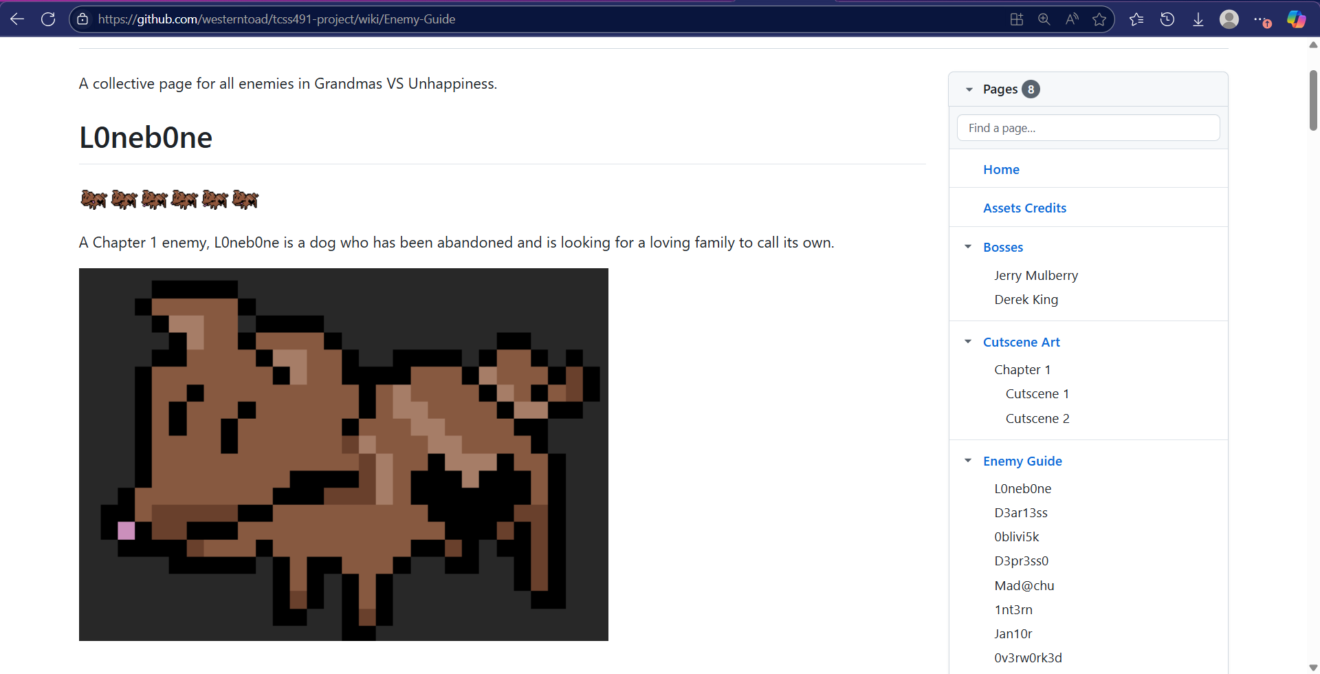 Example of a Character Description in the Wiki